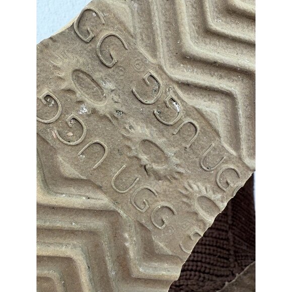 UGG Australia Candy Boots Womens US 7 Brown Knit Pull On Sheepskin Lined 5857 - Picture 14 of 14